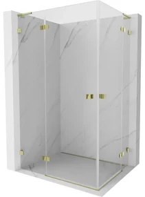 Mexen Lunar L Duo kabina prysznicowa uchylna 95 x 80 cm, transparent, złota - 834L-095L-080P-50-00
