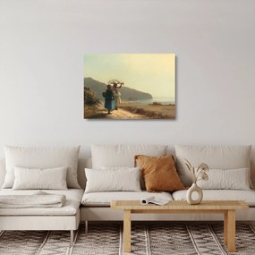 Obraz na szkle - Camille Pissarro, Two Women Chatting by the Sea, St. Thomas, reprodukcje (70x50 cm)