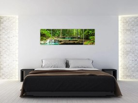 Obraz - Zielony wodospad (170x50 cm)