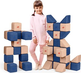 Zestaw klocków magnetycznych do szkół JollyHeap Medium - 50 elementów