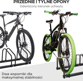 HOMCOM Stojak na 4 rowery Trwały i odporny na warunki atmosferyczne Montaż na ścianie lub podłodze Stal Srebrny 110x33x27cm | Aosom PL