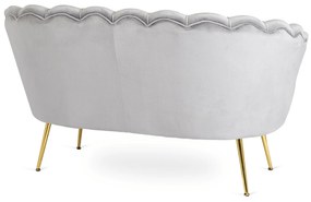 Sofa ZENDAYA Dwuosobowa Szara Muszelka Glamour do Salonu