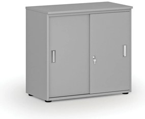 Szafa biurowa z drzwiami przesuwnymi PRIMO GRAY, 800 x 420 x 740 mm, szary