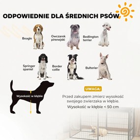 PawHut Zestaw 2 paneli rozszerzających dla kojca dla szczeniąt, Panele ogrodzeniowe, Plac zabaw dla zwierząt, Kojec dla psów ze stali, Czarny