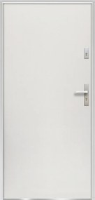 Drzwi wejściowe ze stali, pełne, wys. 207 x szer. 100 cm, kolor biały – skrzydło lewe - AGUEDA