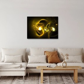 Abstrakcyjny obraz żółtych kul (70x50 cm)