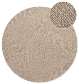 Beżowy wełniany okrągły dywan tkany ręcznie ø 150 cm Calmio – Hanse Home