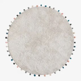Okrągły Dywan Ø125 Cm Z Bawełny Cinder Kids Gris Nube - Sklum