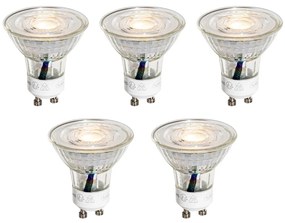 Zestaw 5 przezroczystych żarówek LED GU10 50mm 3W 230 lm 2700K