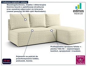 Kremowy nowoczesny narożnik z funkcją spania N8-D67