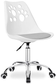 Dziecięcy biały fotel z szarą poduszką G8-N86