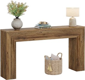 Stolik konsolowy 160 cm, rustykalny, żłobiony stolik kawowy za kanapą do przedpokoju