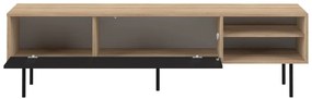 Czarna szafka pod TV w dekorze dębu 165x40 cm Ampère – TemaHome