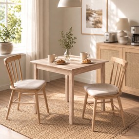 HOMCOM Stół kuchenny Stół jadalny Kwadratowy stół, nowoczesny design, 75 cm x 75 cm x 76 cm, Drewno naturalne | Aosom PL