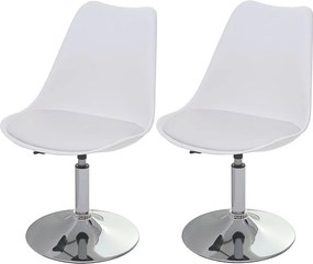Krzesło do jadalni Vaasa T501 (zestaw 2 sztuk),  biały, chromowana podstawa