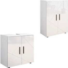 Zestaw mebli łazienkowych biały wysoki połysk 60x30x81 irma