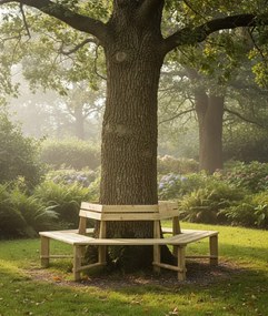 Drewniana ławka pod pień drzewa F2-L78