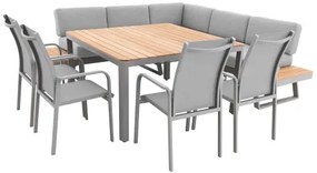 EXPERT PLUS AVERSA TEAK - 7-częściowy aluminiowy zestaw ogrodowy