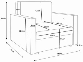 Sofa amerykanka brązowy + beż Undo 4X