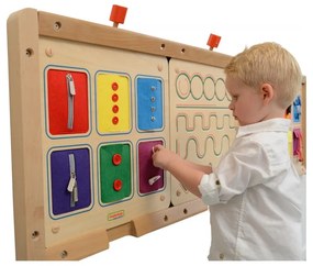 Masterkidz tablica ścienna otwieranie i zamykanie zamków suwaki guziki montessori