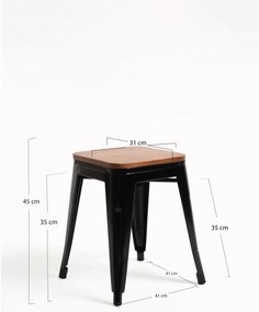 Taburete Torix Pequeńo Madera Natural