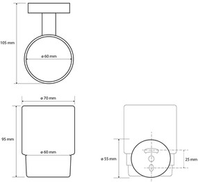 SAPHO XB900 X-round black szklanka, mleczne szkło/czarny