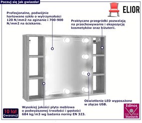 Toaletka z lustrem na biurko lub ścianę szary dąb sonoma Zeno 6S