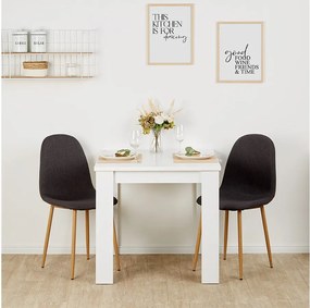 Stół jadalniany 80x80x75 cm biały antracyt