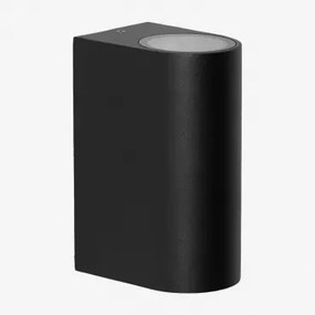 Aluminiowy Kinkiet Z 2 Punktami Świetlnymi Pevot Czarna & ↑15 Cm - Sklum