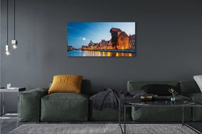 Zdjęcie na płótnie Noc nad Motławą i Starym Miastem