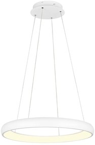 Biała lampa wisząca LED ze ściemniaczem i metalowym kloszem ø 75 cm Cardona – Trio