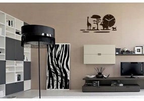 Zegar ścienny naklejany czarny dekoracyjny na ścianę do salonu loft safari