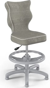 Obrotowe krzesło dziecięce z podnóżkiem Petit Grey rozmiar 4 (133-159 cm)