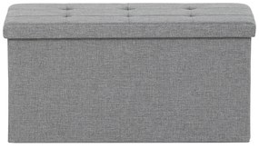 Taboret z miejscem do przechowywania, szary, 76 x 37 x 37 cm