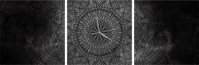 Obraz  - Mistyczna mandala (z zegarem) (90x30 cm)