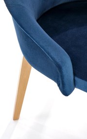 Krzesło tapicerowane drewniane granatowe welurowe TOLEDO 2