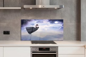 Szkło do Kuchni na Ścianę Wróżka na tle Nocnego Nieba