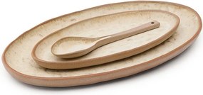 Beżowe ceramiczne talerze do serwowania zestaw 3 szt. Zunel – Kave Home