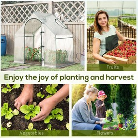 Outsunny Szklarnia przechodnia, 1,80 x 1,00 x 1,68 m, szklarnia foliowa, wytrzymała folia, Biała