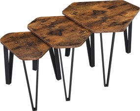 Zestaw 3 industrialnych stolików geometrycznych Salto 14