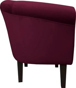Fotel Milo tkanina Welur wygodny fotel tapicerowany do salonu i sypialni : Kolor nogi - Venge, Kolor tkaniny - VELVET - MG02, Wysokość nogi - 20 cm