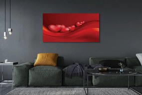 Duży obraz na płótnie Serca na Czerwonym Tle