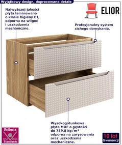 Beżowa szafka łazienkowa z szufladami 80 cm - Montans 9X