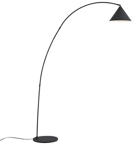 Lampa podłogowa w stylu retro czarna z białym wnętrzem - Triangolo