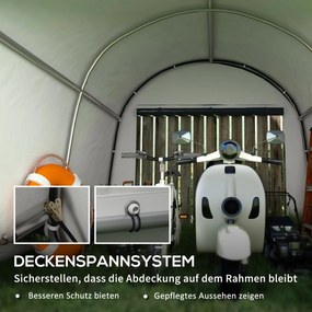 Outsunny Namiot Magazyn 3x3m Szary, Dla Narzędzi Ogrodowych, Na Rowery | Aosom PL