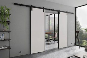 Emporius Drzwi przesuwne 170 cm Ares Duo - drzwi naścienne z systemem regulowanym oraz samodomykaczem - Biały