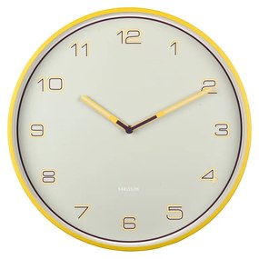 Karlsson 6013BY designerski zegar ścienny żółty,średnica  40 cm