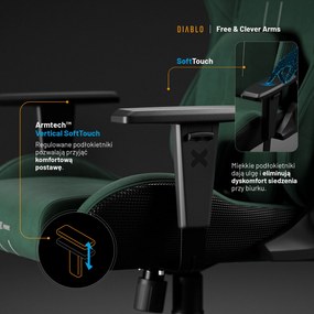 Fotel Diablo X.One Prime, Forest Green, Normal Size