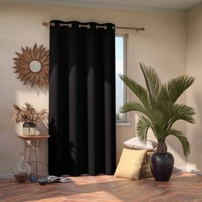 Czarna zasłona zaciemniająca 140x245 cm Eyelets – Restilo