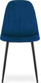 Granatowe krzesło tapicerowane metalowe do stołu L1-G34